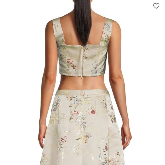 Adam Lippes Floral Embroidered Silk Blend Crop Top NWT - Picture 2 of 8